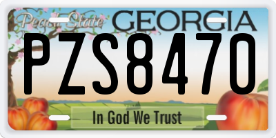 GA license plate PZS8470