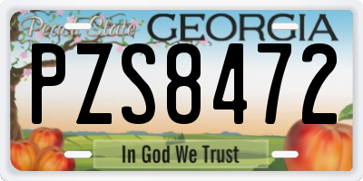 GA license plate PZS8472
