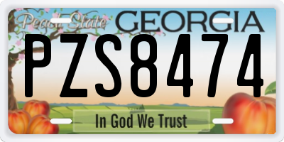 GA license plate PZS8474