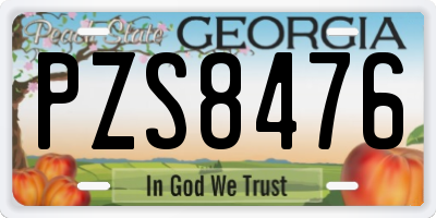 GA license plate PZS8476