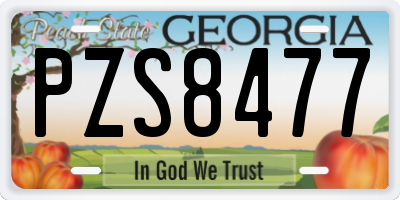 GA license plate PZS8477