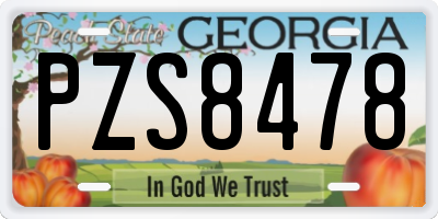 GA license plate PZS8478