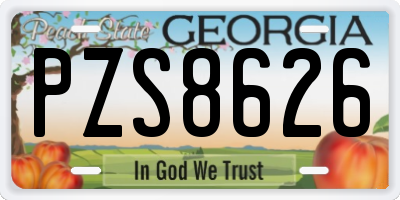 GA license plate PZS8626