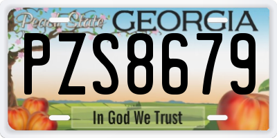 GA license plate PZS8679