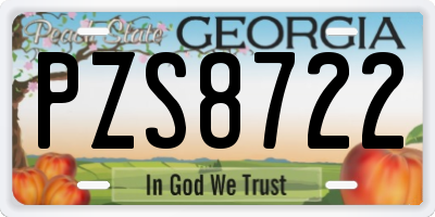 GA license plate PZS8722