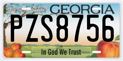 GA license plate PZS8756