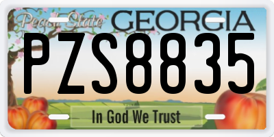 GA license plate PZS8835