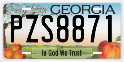 GA license plate PZS8871
