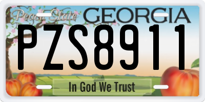 GA license plate PZS8911