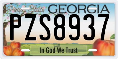 GA license plate PZS8937