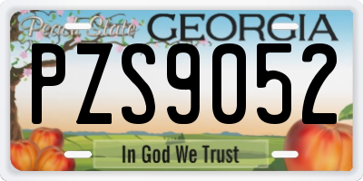 GA license plate PZS9052