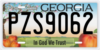 GA license plate PZS9062