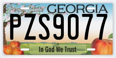 GA license plate PZS9077