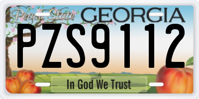 GA license plate PZS9112