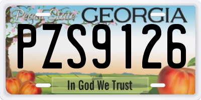 GA license plate PZS9126