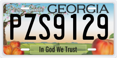 GA license plate PZS9129