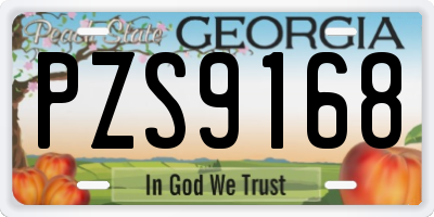 GA license plate PZS9168