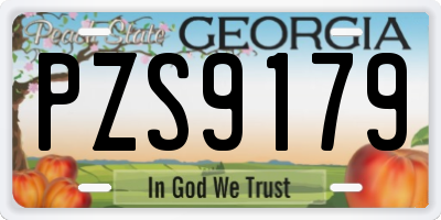 GA license plate PZS9179
