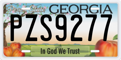 GA license plate PZS9277