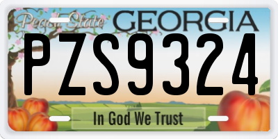 GA license plate PZS9324