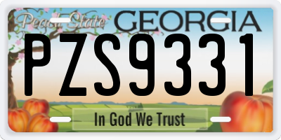 GA license plate PZS9331