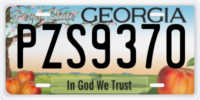 GA license plate PZS9370