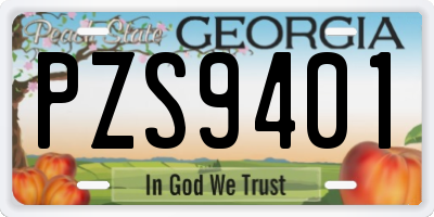 GA license plate PZS9401