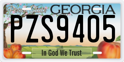 GA license plate PZS9405