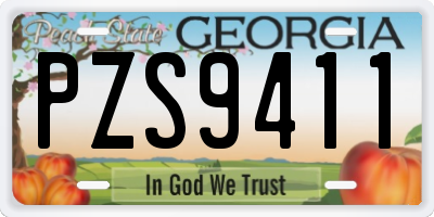 GA license plate PZS9411