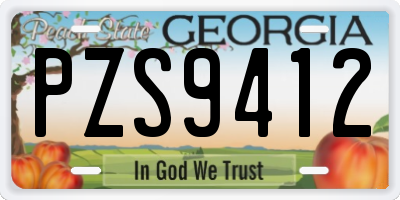 GA license plate PZS9412