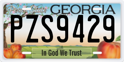 GA license plate PZS9429