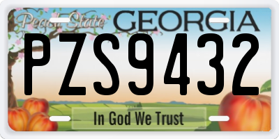 GA license plate PZS9432
