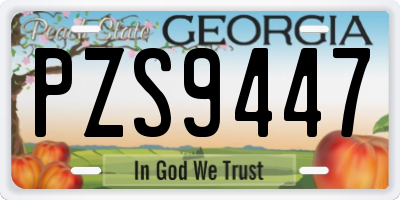 GA license plate PZS9447