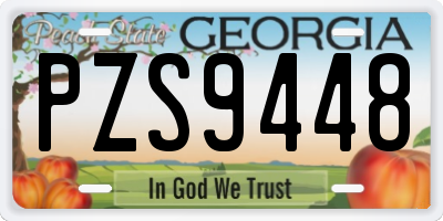GA license plate PZS9448