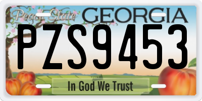 GA license plate PZS9453