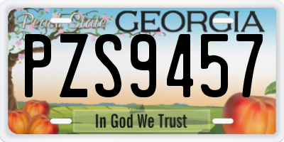 GA license plate PZS9457