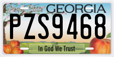 GA license plate PZS9468