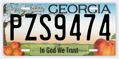 GA license plate PZS9474