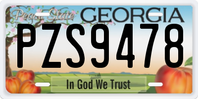 GA license plate PZS9478