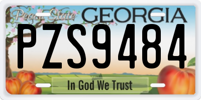 GA license plate PZS9484