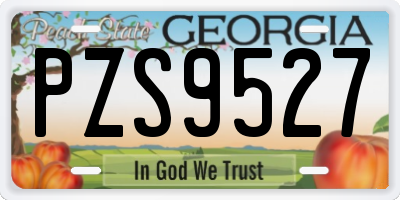 GA license plate PZS9527