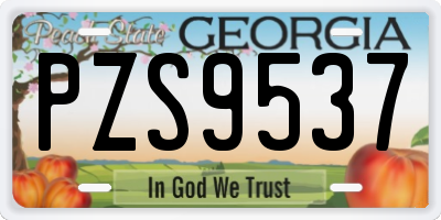 GA license plate PZS9537