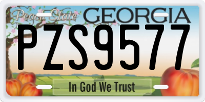 GA license plate PZS9577
