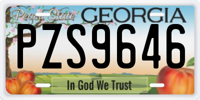 GA license plate PZS9646