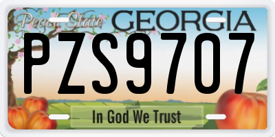 GA license plate PZS9707
