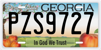 GA license plate PZS9727