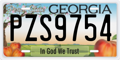 GA license plate PZS9754