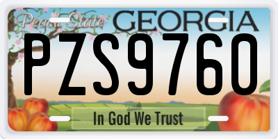GA license plate PZS9760