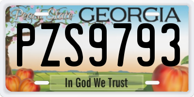 GA license plate PZS9793