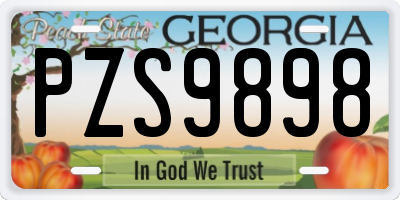 GA license plate PZS9898